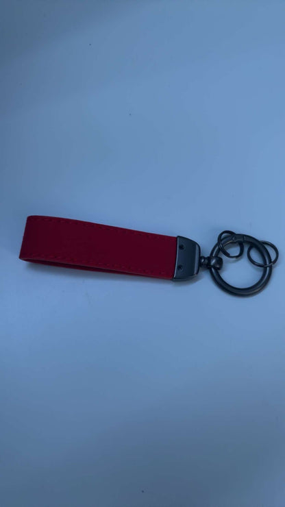 Deluxe Leather Motorcycle Keyring Keychain Lanyard Gift for Kawasaki ninja red color way