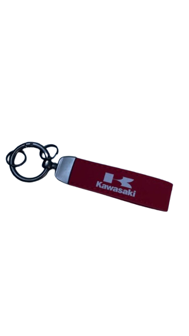 Deluxe Leather Motorcycle Keyring Keychain Lanyard Gift for Kawasaki ninja red color way