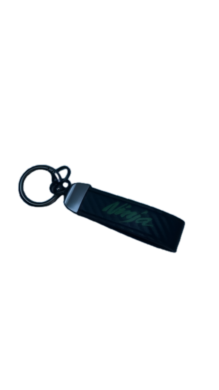 For KAWASAKI Ninja 400 1000 ZX 4R ZX 6R ZX 10R Accessories Black/Carbon Texture Motorcycle High Quality Leather Keychain Keyring